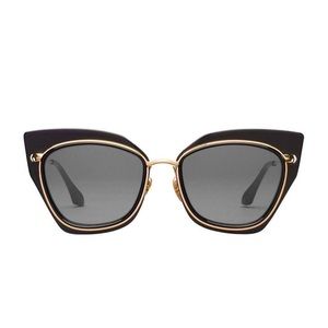 Perverse Cat Eye Nordic witchy oversized sunglasses black + gold NWT